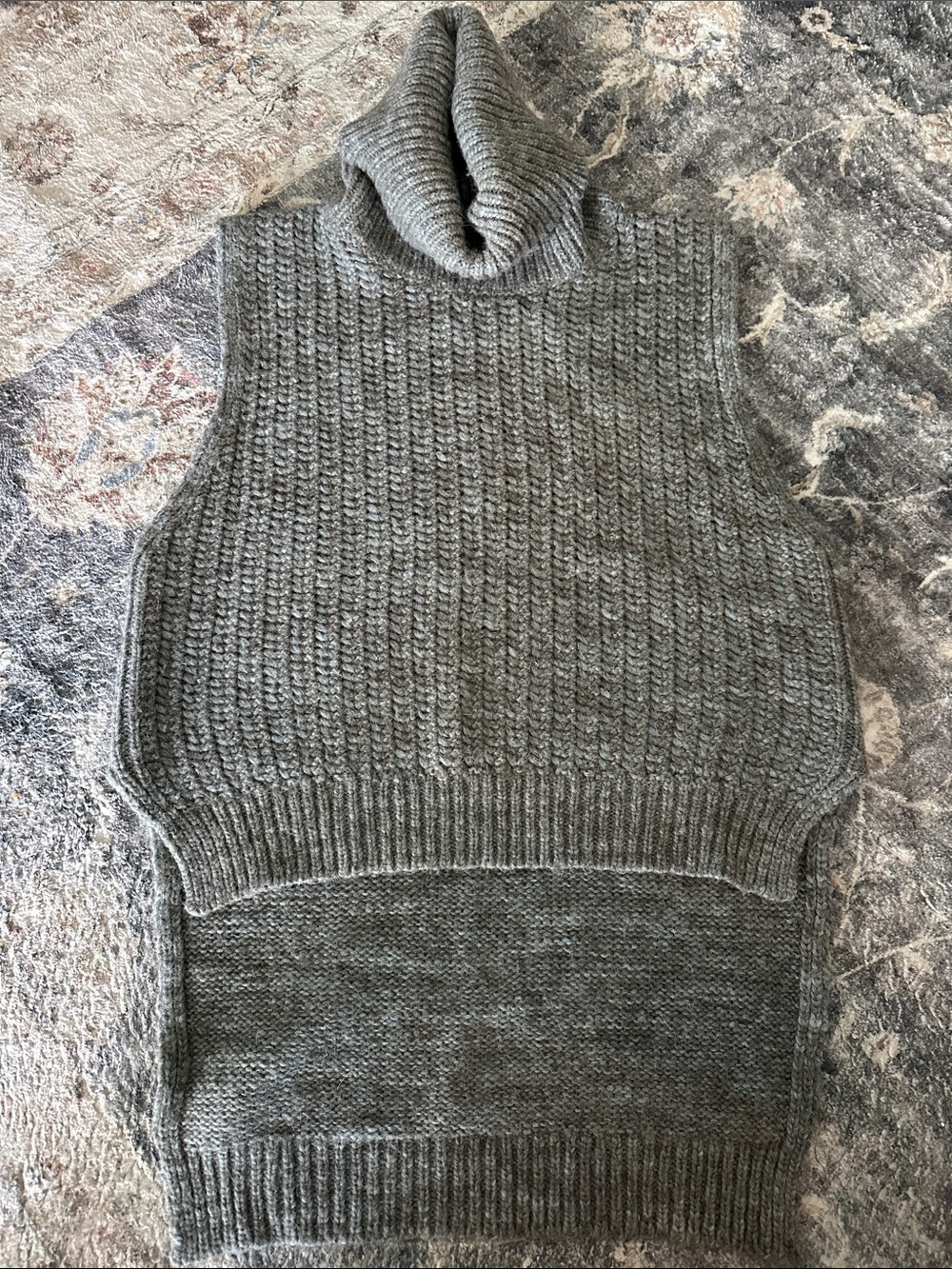 3.1 Phillip Lim Turtleneck Alpaca Wool Gray Sleeveless Sweater